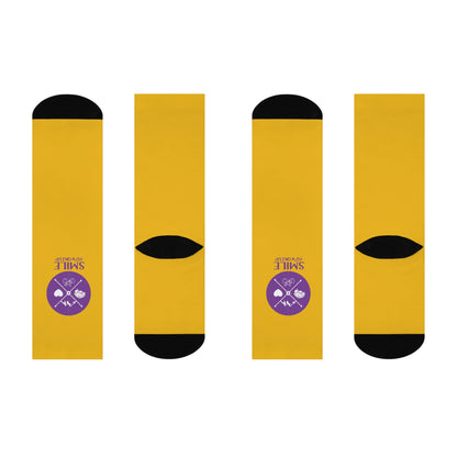 SMILE #UWokeUp Cushioned Crew Socks — Cozy