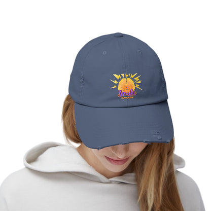 SMILE #UWokeUp Distressed Ball Cap