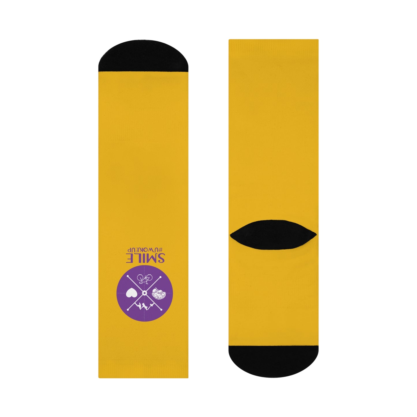 SMILE #UWokeUp Cushioned Crew Socks — Cozy