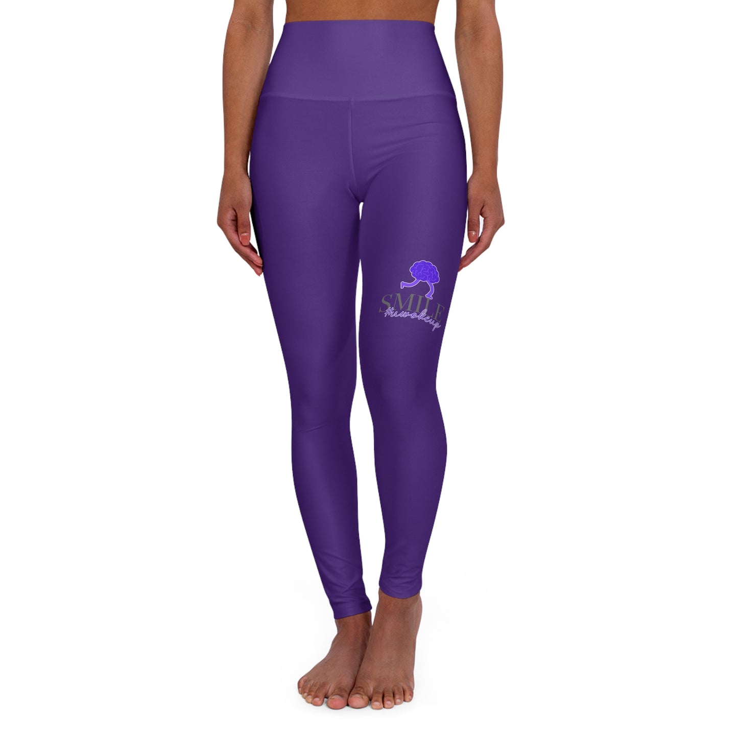 SMILE #UWokeUp | High Waist Purple Brain Athletic Pants