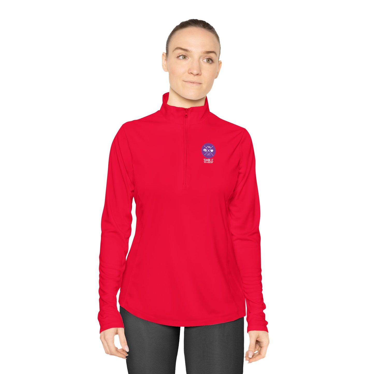 SMILE #UWokeUp | Women's Quarter-Zip Pullover