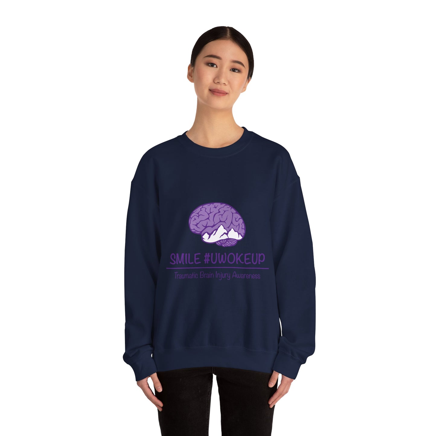 'SMILE #UWokeUp' Crewneck Sweatshirt