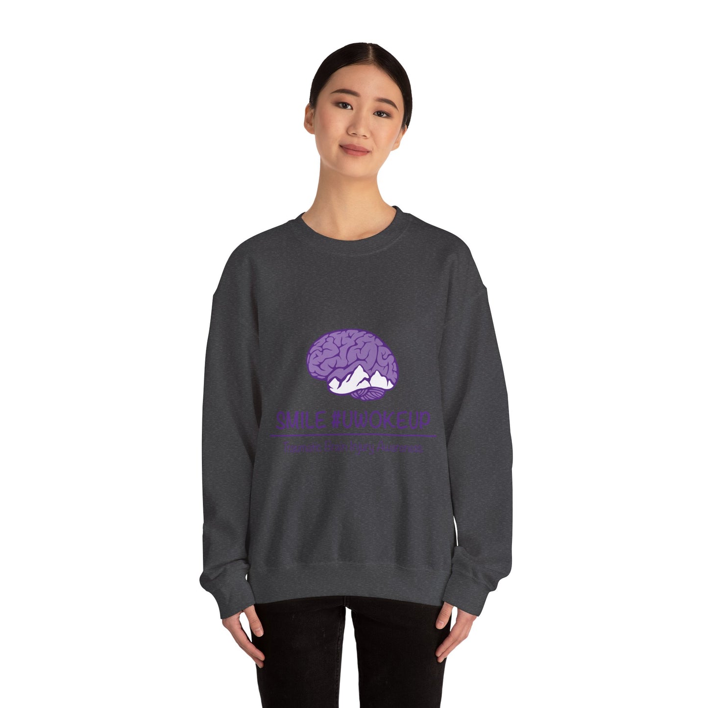 'SMILE #UWokeUp' Crewneck Sweatshirt