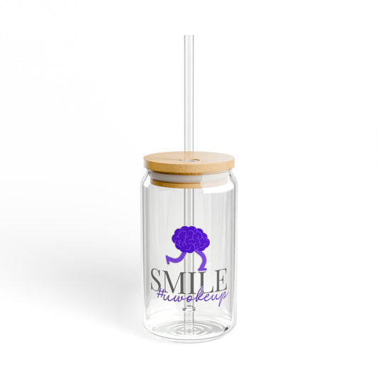 SMILE #UWokeUp | Sipper Glass, 16oz