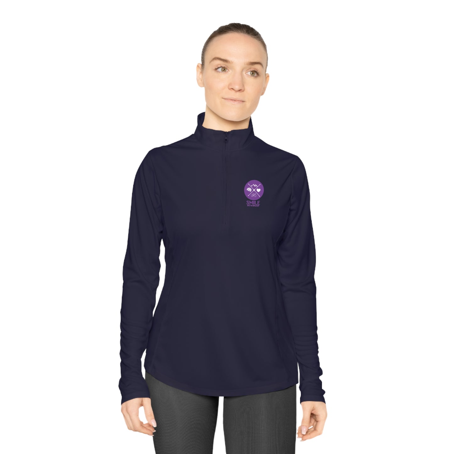 SMILE #UWokeUp | Women's Quarter-Zip Pullover