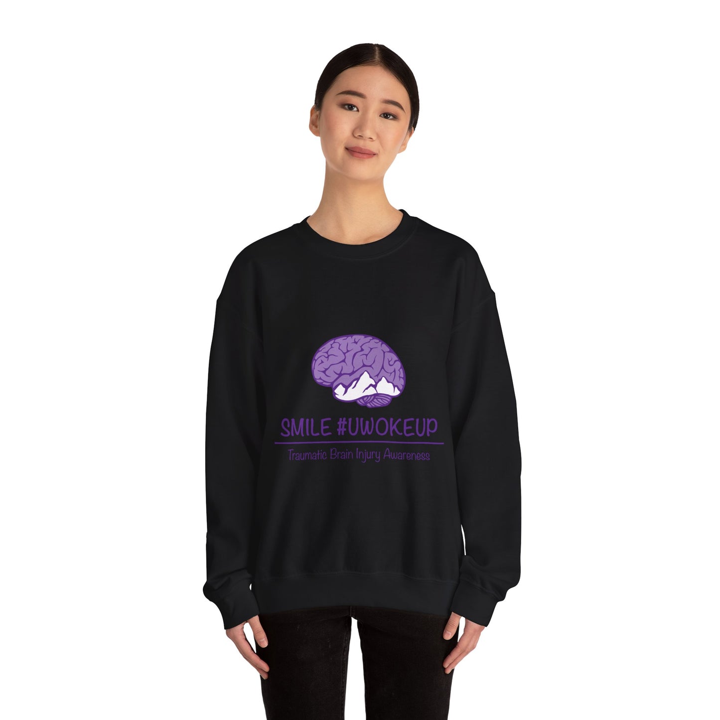 'SMILE #UWokeUp' Crewneck Sweatshirt