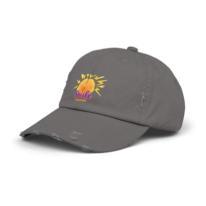 SMILE #UWokeUp Distressed Ball Cap
