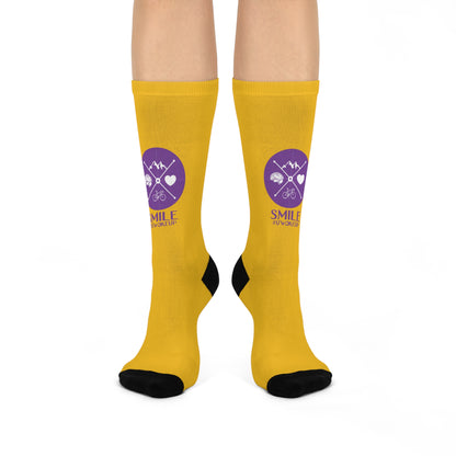 SMILE #UWokeUp Cushioned Crew Socks — Cozy