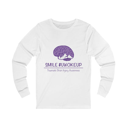 SMILE #UWokeUp Long Sleeve Tee — Positive Morning Graphic Tee