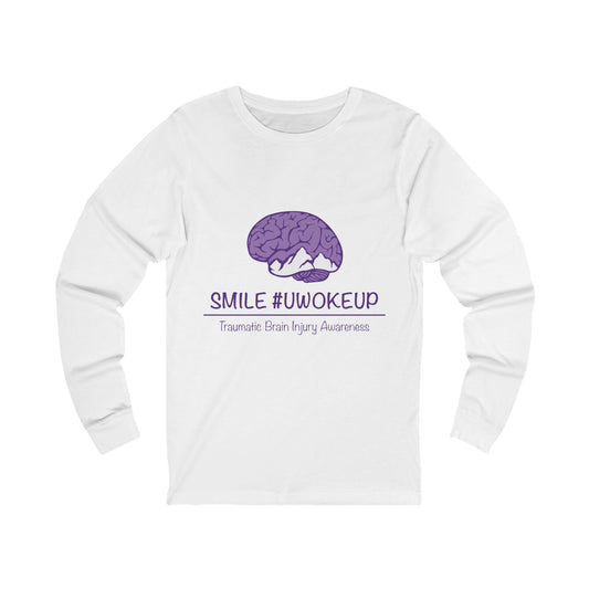 SMILE #UWokeUp Long Sleeve Tee — Positive Morning Graphic Tee