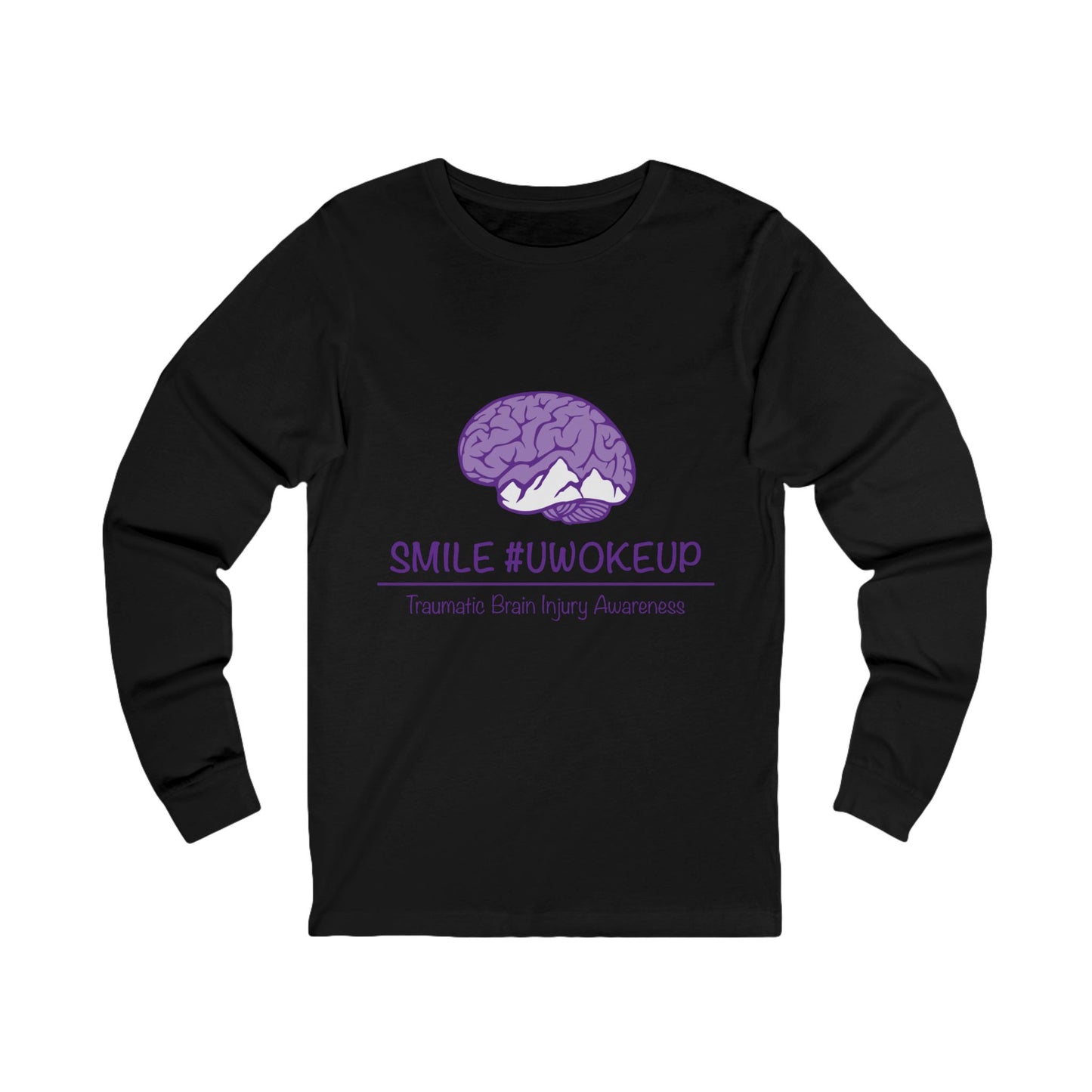SMILE #UWokeUp Long Sleeve Tee — Positive Morning Graphic Tee