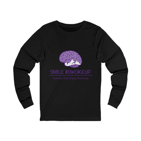 SMILE #UWokeUp Long Sleeve Tee — Positive Morning Graphic Tee
