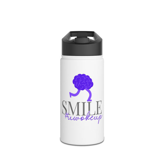 SMILE #UWokeUp | Stainless Steel Water Bottle, Standard Lid