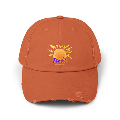 SMILE #UWokeUp Distressed Ball Cap