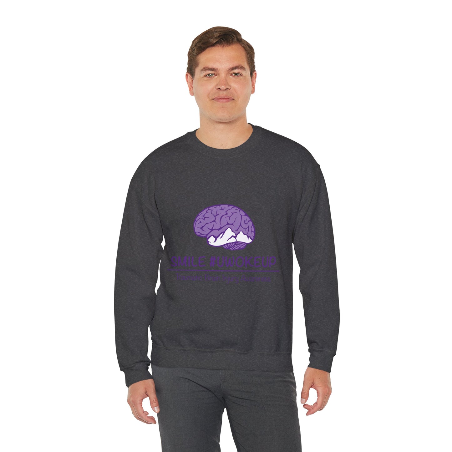 'SMILE #UWokeUp' Crewneck Sweatshirt